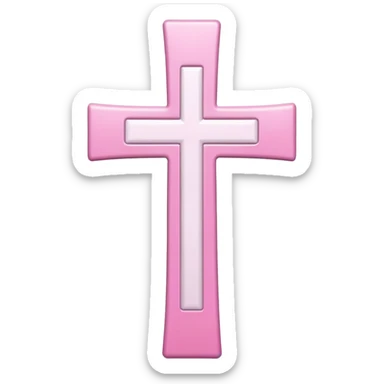 Pink and white simple holy cross sticker