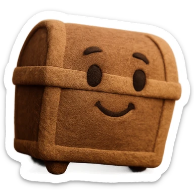 a chest, plush portrait style sticker
