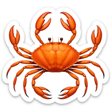 A live crab with eight legs and two pincers sticker