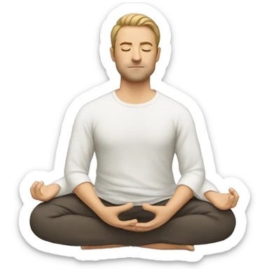 european man meditating sticker