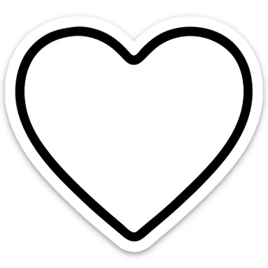 Add a thick black outline to the bright blue heart, keep the background transparent. sticker