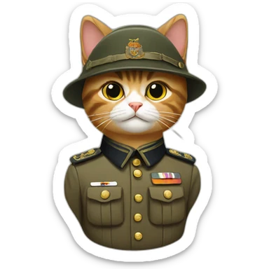 Cat wearing a germany world war 2 uniform sticker
