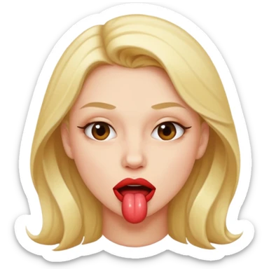 Seductive biting lower lip sticker