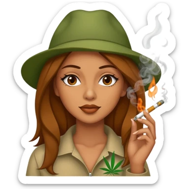 woman smoking marijuana sticker