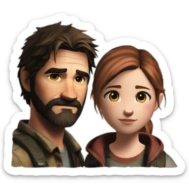 The last of us joel and ellie sticker