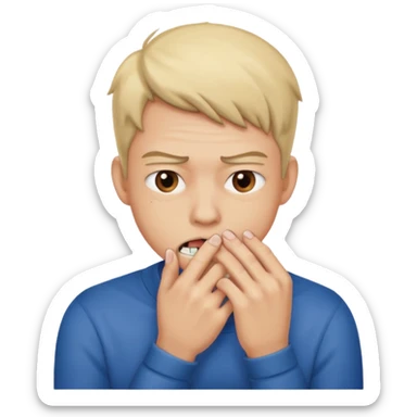 Person bitting nails  sticker