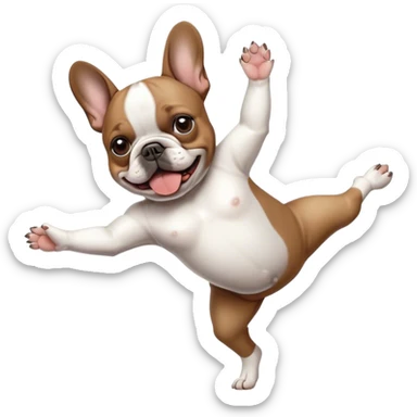 french bulldog doing a cartwheel sticker