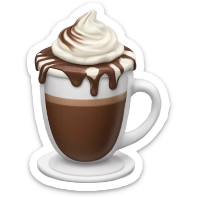 Hot chocolate with cream cup sticker