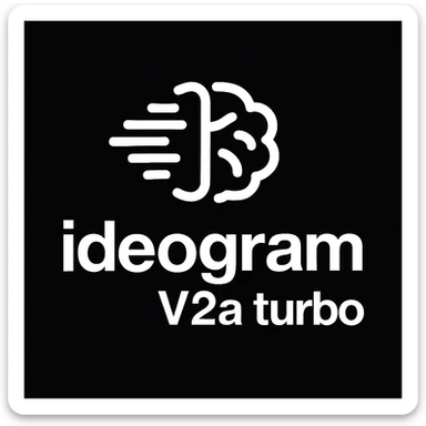 recreate this logo with text of "ideogram V2a turbo", MAKE IT FIT IN SQAURE  sticker