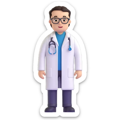 doctor with lab coat sticker