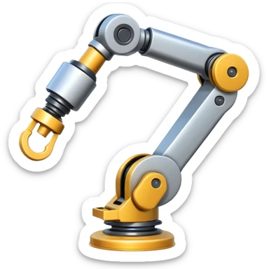Industrial Arm – Silver robotic arm, gripping tool sticker