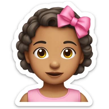 Hispanic toddler girl with pink bow  sticker