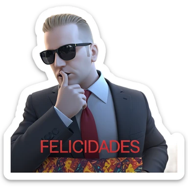 dapper dude in shades sticker