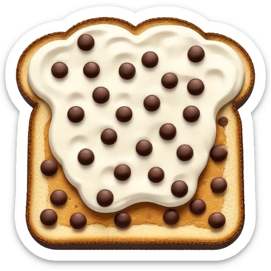 a toast with ricotta and chocolate chips on top sticker