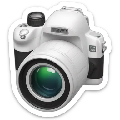 camera with white lens sticker