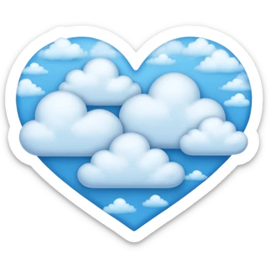 Cuore blu nuvole sticker
