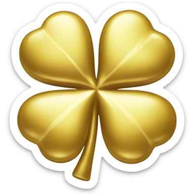 Shiny gold four leaf clover sticker