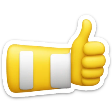 a yellow thumb up seen head on sticker