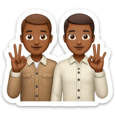 2 gang members doing a 6 in handsigns  sticker