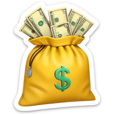 dollars in the yellow bag sticker