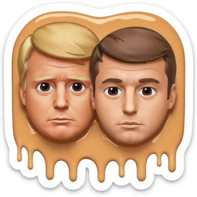 Trump est Macron qui fond le signe absolu cinéma de TikTok stp sticker