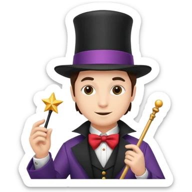 Ein magier mit Hut und Zauberstab sticker