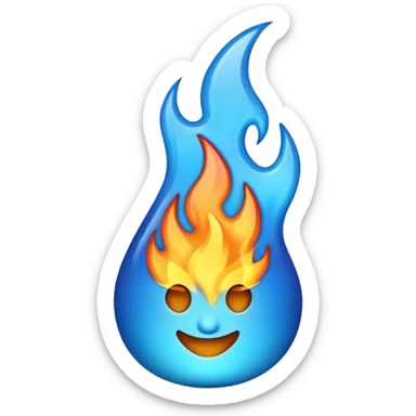 iphone blue fire emoji sticker