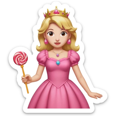 Princess peach with a lollipop sticker