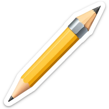 yellow pencil with sharpened point sticker