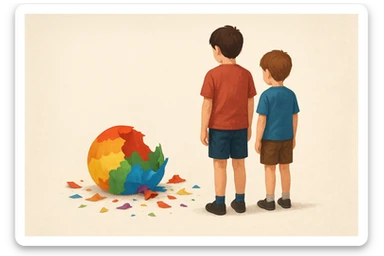 aravani bir baloni singanini tasvirla uning oldida aka uka homush turishibdi yuzlari ko'rinmasa ham bo'ladi sticker