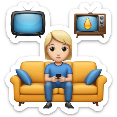 Watching tv sticker