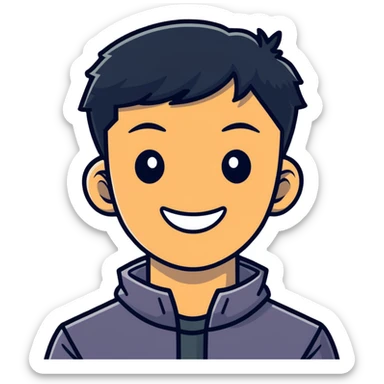Asian happy good looking male sticker
