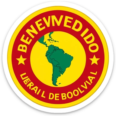 crear un sticker con colores rojo amarillo y verde con el siguiente texto: bienvenido al grupo partido liberal de bolivia sticker
