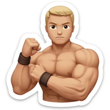 Left and Right fist from the top Perspektive with the Arms crossed over at the wrists  sticker