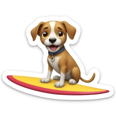 dog on a surfboard sticker