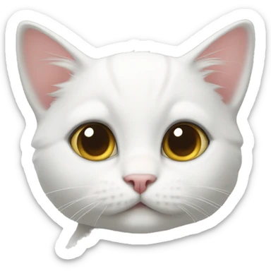 White pokerface kitten sticker