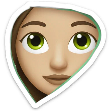 lasik eye surgery mask with dark brown long straight hair green eyes sticker