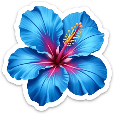 aestetic hawaian flower blue sticker