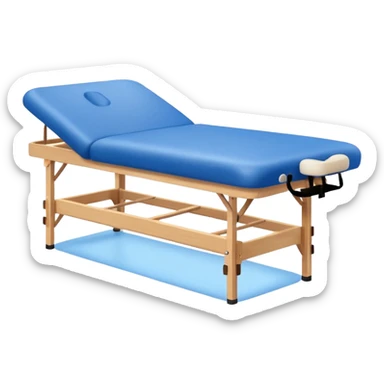 massage table blue sticker