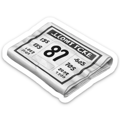 lotery ticket blackwhite sticker