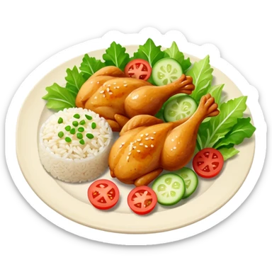 Chicken chunks and rice with salad sticker