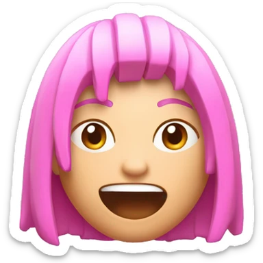 Palabra WoW en 3d coloe rosa sticker