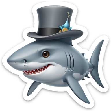 shark with tophat sticker