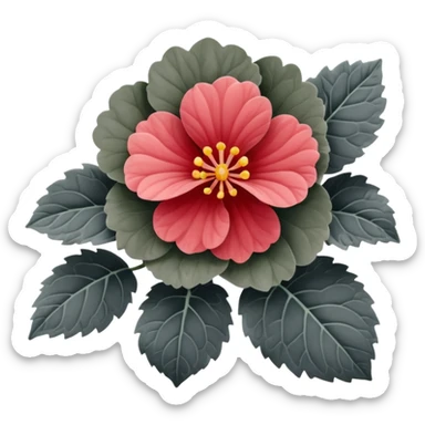 super realistic grey begonia sticker