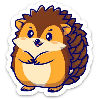 hedgehog, cartoonish sticker style sticker