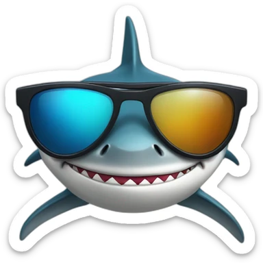 Shark with sunglasses on his eyes sticker