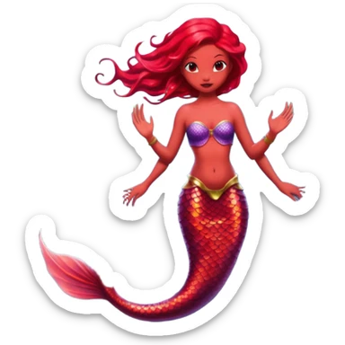 Alien mermaid should be red in color  sticker