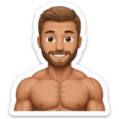 Muscular and chest hair man sticker