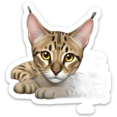 chilling savannah cat sticker