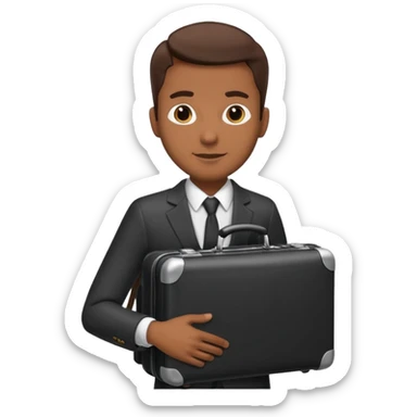 A BROWN business man with a suitcase in his hand sticker